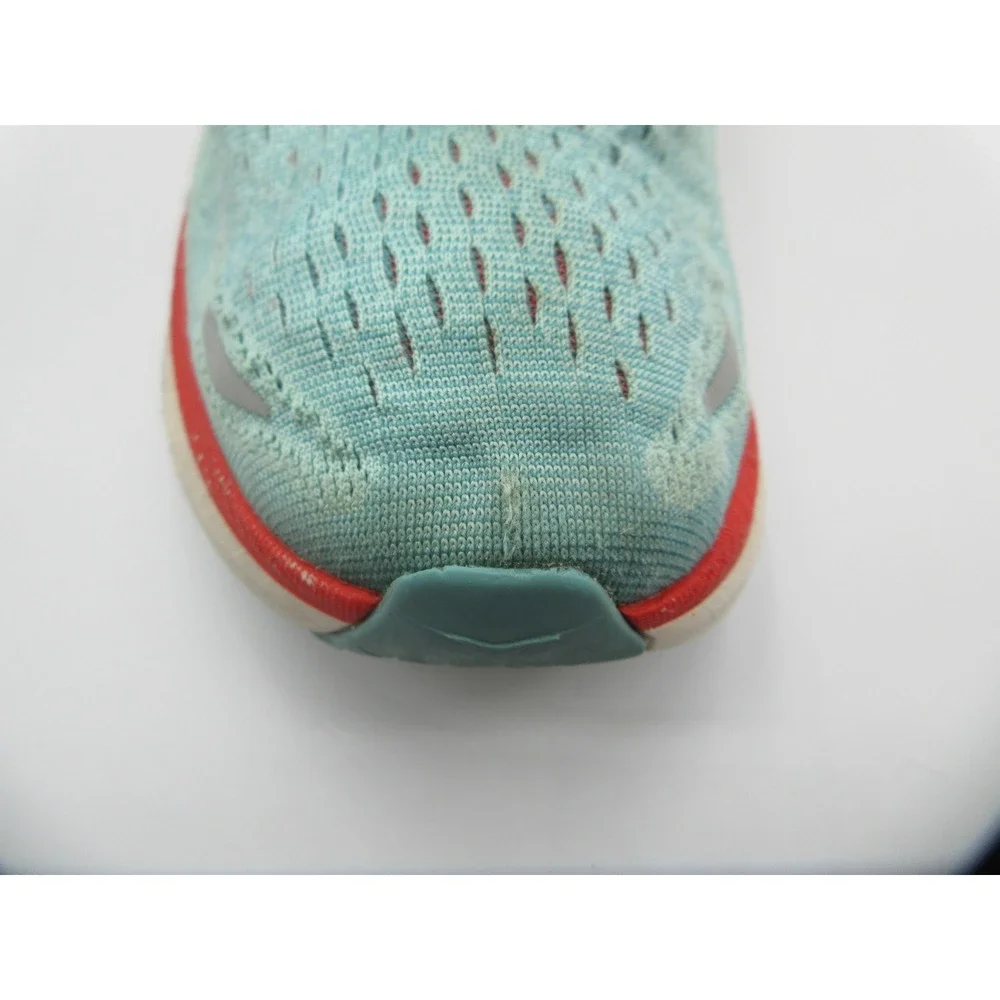 HOKA Clifton 8 Running Shoes Womens Size 10.5 Aqua Red Cushioned 1119394 AEBL‎